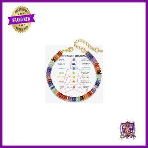 7 Chakra Healing Stone Bracelet Stretch Fit 7" Length
